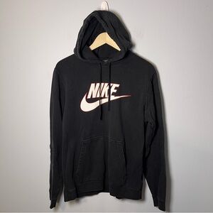 Nike Futura Logo Hoodie Men’s M Swoosh Pullover Black Fleece Sweatshirt